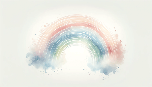 Rainbow and Cloud Wallpaper Mural | Watercolor - Carving wallpaper