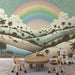 Rainbow Island Wallpaper Mural | Living Room and Bedroom Decorative Wall showcasing retro rainbow island design with tropical landscape, perfect for healing vacation vibes
