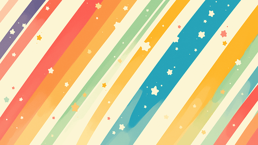 Rainbow star striped wallpaper mural | Children's room bedroom playful decorative wall