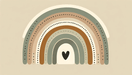 Rainbow Wallpaper Mural | Heart shaped and Neutral Tone - Carving wallpaper