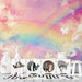 Rainbow Wallpaper Mural | Multi colored Background and Butterfly - Carving wallpaper