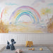 Rainbow Wallpaper Mural | Multicolor Watercolor Painting - Carving wallpaper