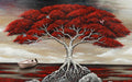 Red mangrove wallpaper mural | Flying birds dream of nature - Carving wallpaper