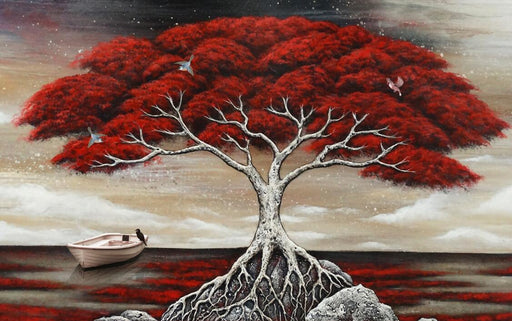 Red mangrove wallpaper mural | Flying birds dream of nature - Carving wallpaper