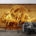 Relief horse wallpaper murals | Golden dragon eight Jun patterns show the luxurious atmosphere - Carving wallpaper