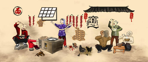 Restaurant mural wallpaper | Chinese folk life scene noodle shop - Carving wallpaper