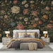 Retro floral wallpaper mural | Monotonic retro color tone - Carving wallpaper