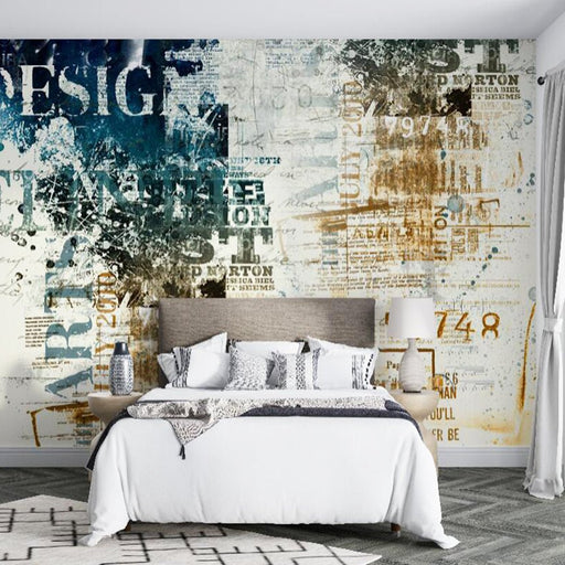 Retro graffiti text mural | mottled text wallpaper - Carving wallpaper