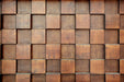 Retro Wood Block Effect 3D Wallpaper - Natural & Textured: close-up of warm wooden block pattern showcasing textured, stacked wood cubes for depth and vintage appeal