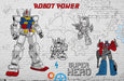 Robot themed wallpaper | Mech Warrior children's mural - Carving wallpaper
