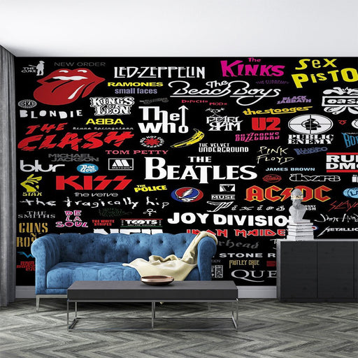 Rock band logo wallpaper mural | Classic band logo wall sticker - Carving wallpaper
