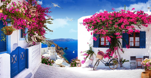Romantic Flower Wallpaper Mural | Romantic Flower Sea View Mural - Carving wallpaper