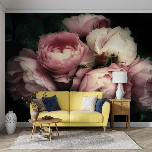 Rose Wallpaper Mural | Large Flower Mural - Carving wallpaper