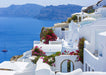 Santorini Landscape Wallpaper Murals | Greek Island Wall Decoration - Blue and white Greek island houses with Aegean Sea view