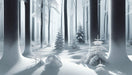 Scandinavian Winter Forest Wallpaper Mural | Serene Snow Landscape for Tranquil Interiors