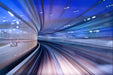 Science fiction wallpaper mural | blue violet shadows create speed and a sense of the future - Carving wallpaper