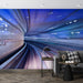 Science fiction wallpaper mural | blue violet shadows create speed and a sense of the future - Carving wallpaper