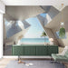 Sea view geometric architecture wallpaper mural | Living room bedroom fresh decorative wall
