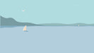 Seaside Scenery Wallpaper Mural | Sailing Sea View Painting - Carving wallpaper