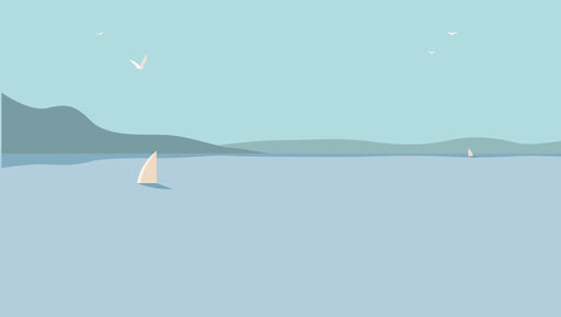 Seaside Scenery Wallpaper Mural | Sailing Sea View Painting - Carving wallpaper