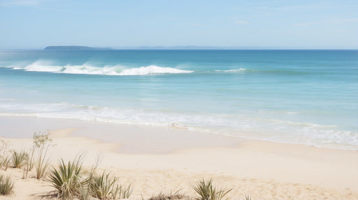 Seaside Wallpaper Mural | Blue Water and Sand - Carving wallpaper