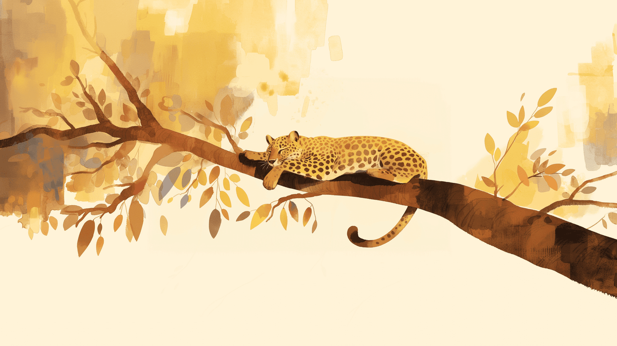 Self-Adhesive Leopard Wallpaper Mural | Peel & Stick Watercolor Animal Print for Feature Wall | Removable Jungle Theme Decor for Living Room & Bedroom