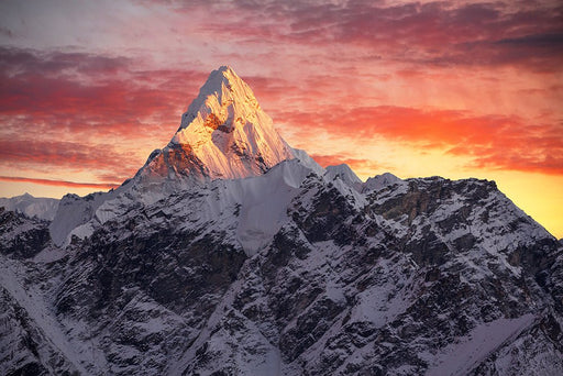 Snowy Mountain Sunrise Wallpaper Mural | Magnificent Natural Scenery - Carving wallpaper