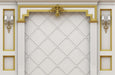 Soft bag wallpaper mural | gold border lattice with wall lamp fully show European luxury - Carving wallpaper