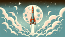 Space Wallpaper Mural | Rocket Launch to Moon Landing - Carving wallpaper