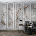 Splicing cement texture wallpaper mural | Dry wood silver leaf minimalist industrial style - Carving wallpaper