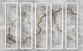 Splicing cement texture wallpaper mural | Dry wood silver leaf minimalist industrial style - Carving wallpaper