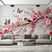 Spring Blossom Wall Mural: Pink Peach Flowers, Birds & Butterflies - HD Nature Wallpaper