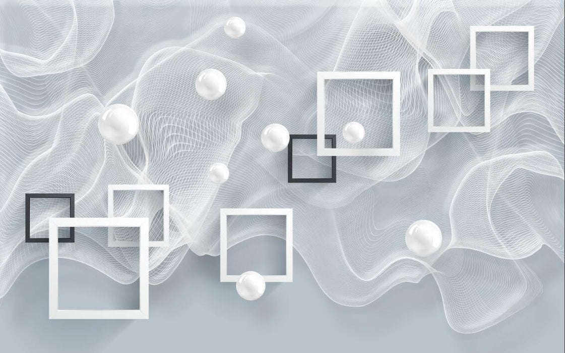 Square wall mural | grey bottom line formula box simple style - Carving wallpaper