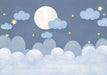 Starry Moon Cloud Wallpaper – Dreamy Night Sky Mural for Kids' Room & Bedroom Decor