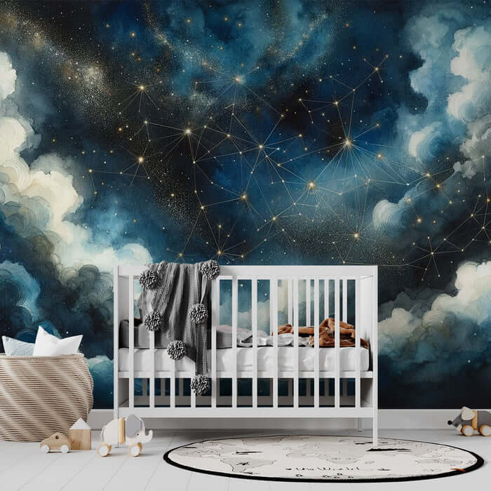 Starry Sky Sea Constellation Wallpaper Mural | Dreamy Decorative Wall in Bedroom and Study Room