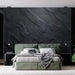 Stone imitation wallpaper mural | Black gray - Carving wallpaper