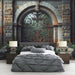 Stone wall paper mural | Iron door - Carving wallpaper