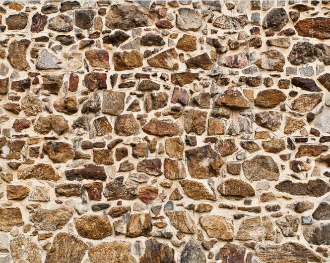 Stone Wall Wallpaper Mural | Simulated Retro Stone Wall Texture Decorative Mural - Carving wallpaper