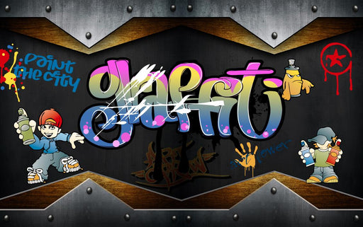 Street art wallpaper murals | casual and creative atmosphere - Carving wallpaper
