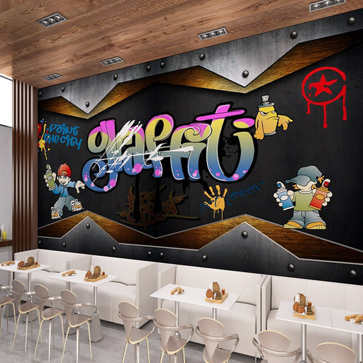 Street art wallpaper murals | casual and creative atmosphere - Carving wallpaper