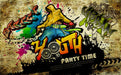 Street graffiti wallpaper mural | Trendy youth themed mural - Carving wallpaper