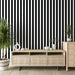 Striped wallpaper mural | Black and white vertical - Carving wallpaper