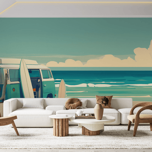 Surfing Wallpaper Beach and Van by the Sea - Carving wallpaper