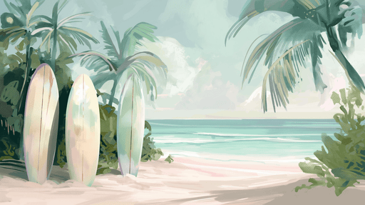 Surfing Wallpaper Drawing Board and Beach - Carving wallpaper