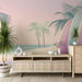 Surfing Wallpaper Mural | Pink Painting Board and Beach - Carving wallpaper