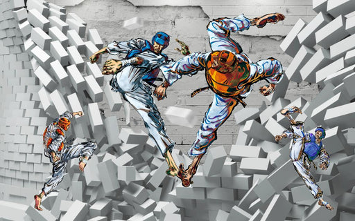 Taekwondo Mural Wallpaper | Creating a Vibrant Sports Atmosphere - Carving wallpaper