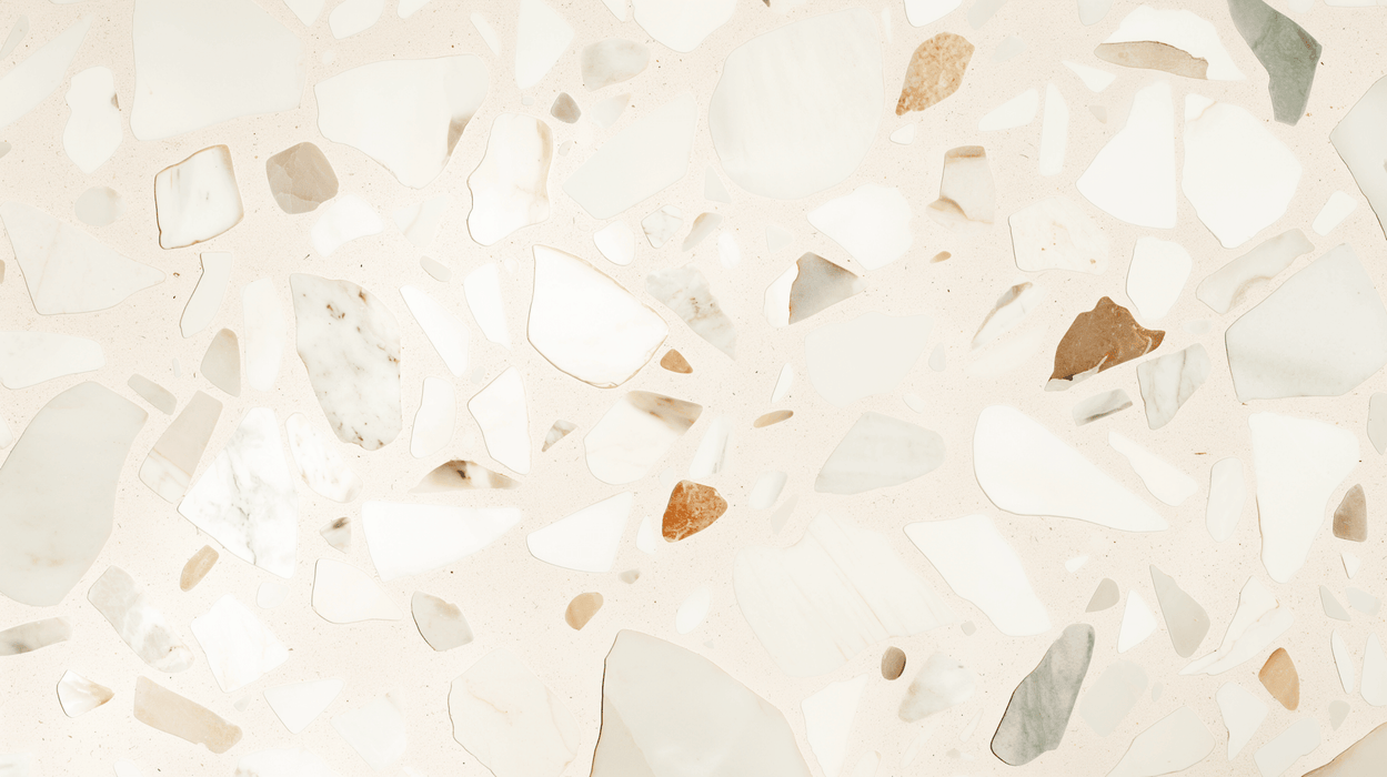 Terrazzo wallpaper mural | Geometric fragment pattern - modern terrazzo wallpaper with soft neutral tones and irregular geometric fragments