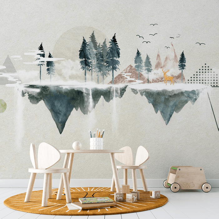 The opposite atmosphere of forest and mountain wallpaper - Carving wallpaper