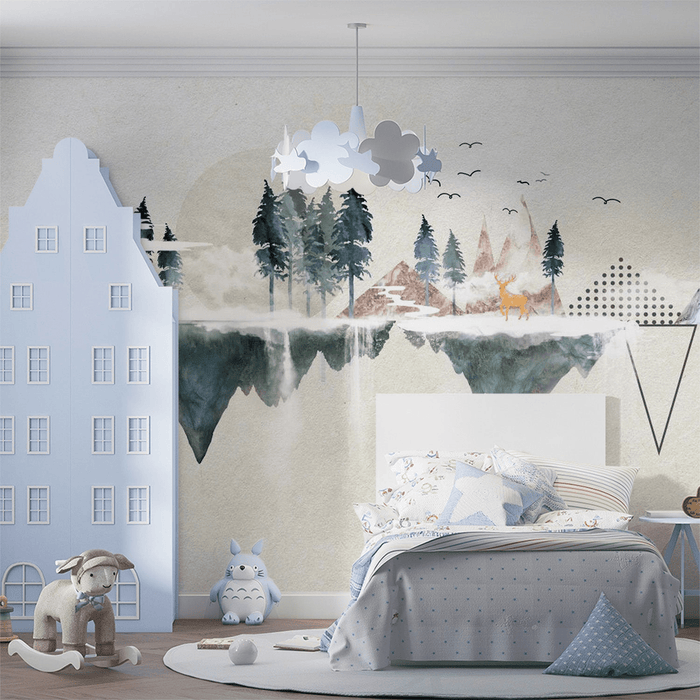 The opposite atmosphere of forest and mountain wallpaper - Carving wallpaper