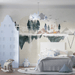 The opposite atmosphere of forest and mountain wallpaper - Carving wallpaper